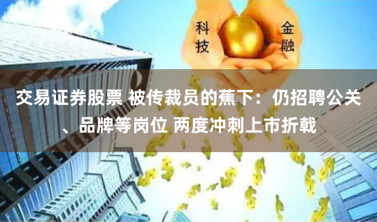 交易证券股票 被传裁员的蕉下：仍招聘公关、品牌等岗位 两度冲刺上市折戟